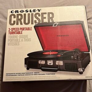 Record Player - crosley cruiser 3 speed portable turntable